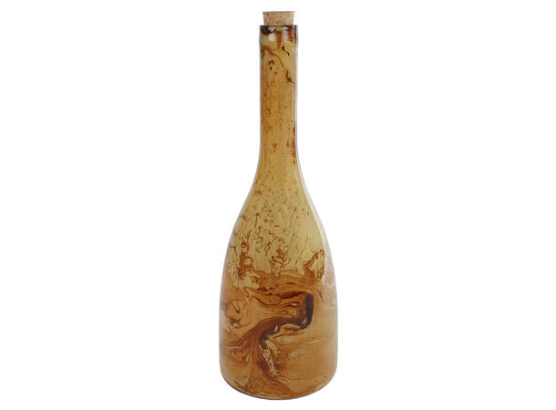 Vase vinflaske glass trestruktur 10x28cm 