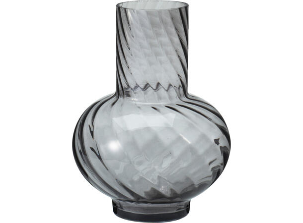 Vase vridd glass amber/brun/grå 17x23cm 