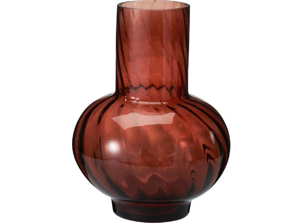 Vase vridd glass amber/brun/grå 17x23cm 