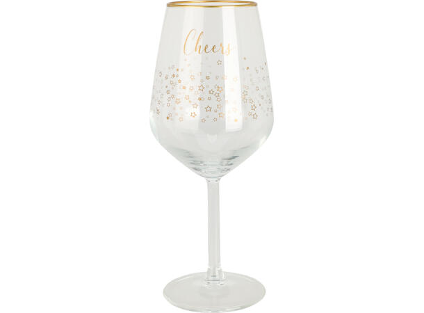 Vinglass gull matt m/tekst 470ml h23cm Forpk 6stk Materiale: Glass Vekt: 153g 