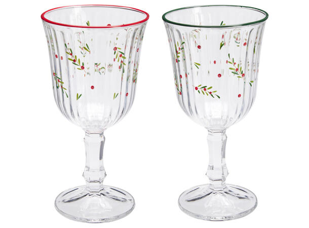 Vinglass juledesign 240ml 8x16cm 2ass Forpk 6stk Materiale: Glass 