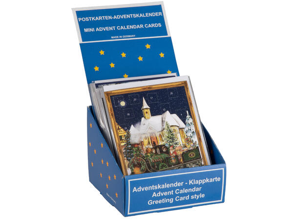 Adventskalender Postkort Antikk 50stk Display med 50stk 
