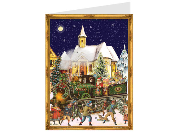 Adventskalender Postkort Antikk 50stk Display med 50stk 