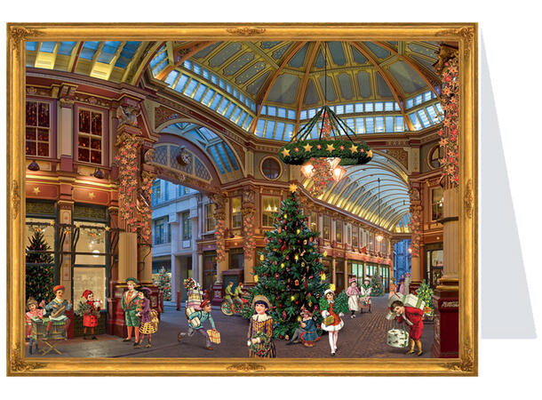 Adventskalender Postkort Antikk 50stk Display med 50stk 