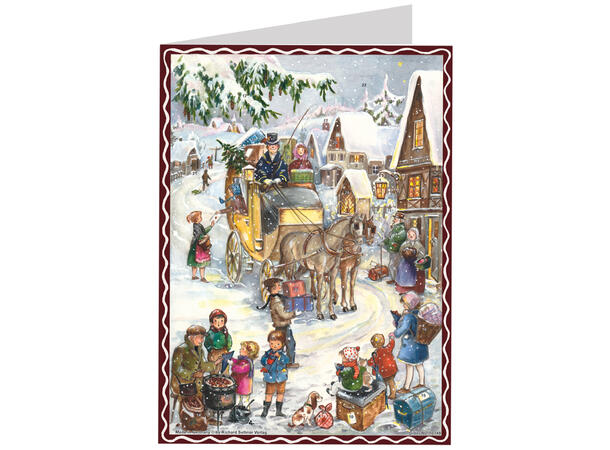 Adventskalender Postkort Antikk 50stk Display med 50stk 