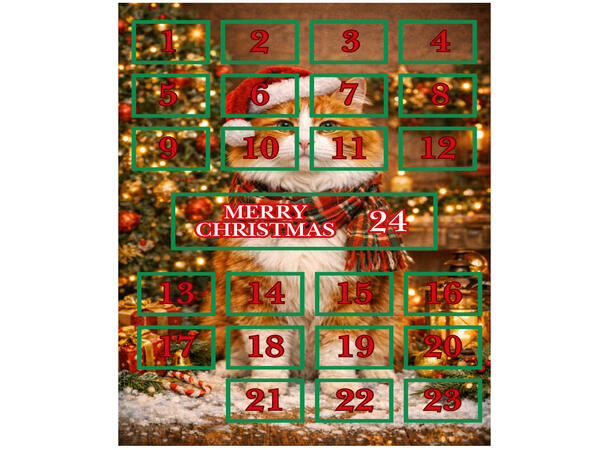 Adventskalender katt fylt m/kjøttsnacks 
