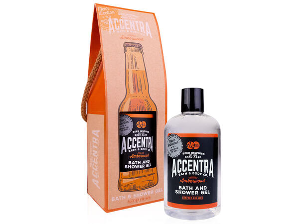 Bade og dusjsåpe 360ml Gaveeske ølflaske Amberwood Vegansk Uten parabener/SLES 