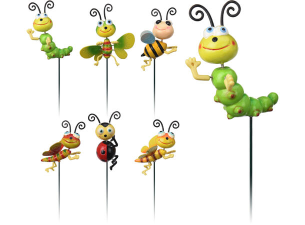 Blomsterpinne insekter kryp 59,5cm 6ass Display med 36stk 
