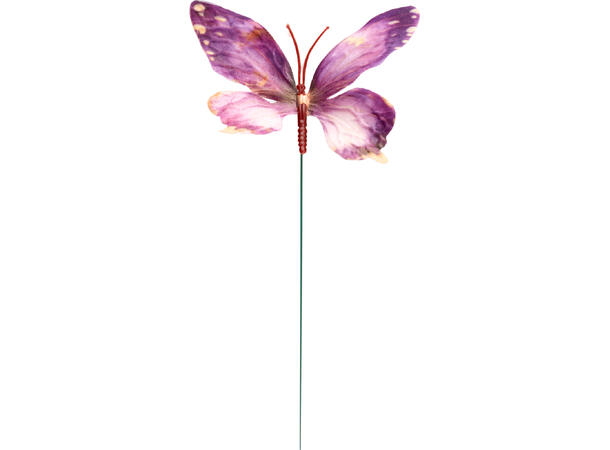 Blomsterpinne sommerfugl 30cm 6ass Display med 30stk 