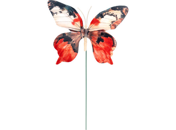 Blomsterpinne sommerfugl 30cm 6ass Display med 30stk 