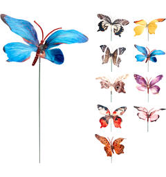 Blomsterpinne sommerfugl 30cm 9ass Display 36stk