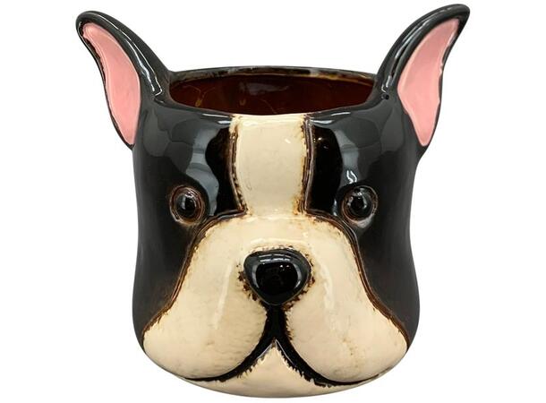 Blomsterpotte hund keramik 13,5x13cm Forpakn. 2stk 