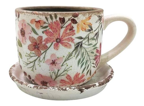 Blomsterpotte kopp keramikk 21x15x12cm Forpk 2stk 