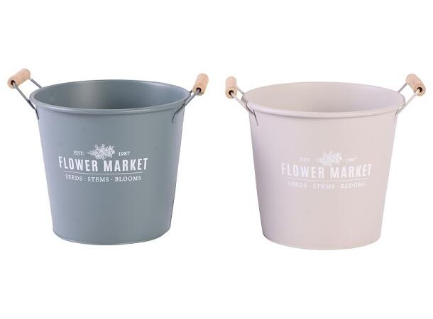 Blomsterpotte metall 20,5x18,3cm 2ass 