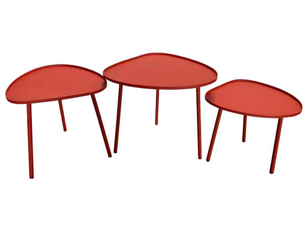 Bord metall emalje rødt 54x49,5x49cm 