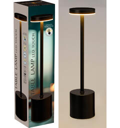 Bordlampe LED sort metall 8x34cm Dimbart varm/kald/mikset lys, USB inkl