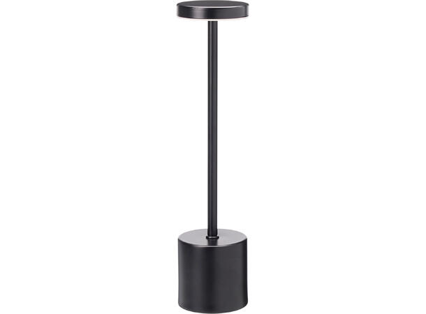 Bordlampe LED sort metall 8x34cm Dimbart varm/kald/mikset lys, USB inkl 