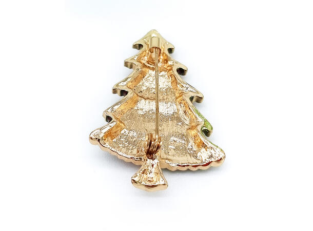 Brosje Juletre metall i gaveeske Sink uten kadmium, nikkel, bly 