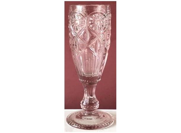 Champagneglass rosa mønstret glass 19cm Verrerie 