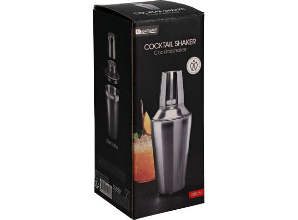 Cocktail shaker rustfritt stål 0,5l 22cm 500ml 