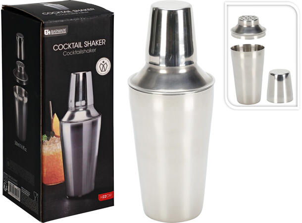 Coctail shaker rustfritt stål 500ml 22cm 