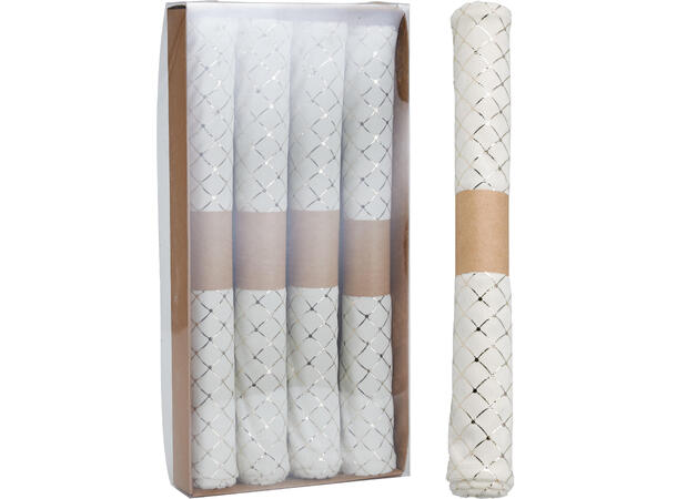 Dekkebrikke krem diamantprint 4stk 30x45cm Velurpolyester 