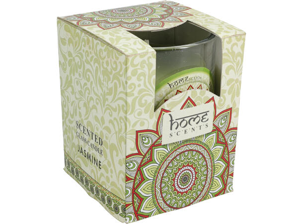 Duftlys glass 74x74x81mm, 6 dufter Display 24stk 