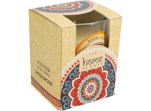 Duftlys glass 74x74x81mm, 6 dufter 