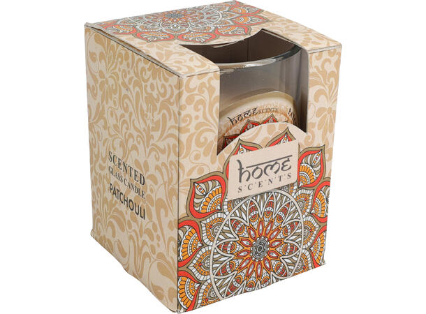 Duftlys glass 74x74x81mm, 6 dufter 