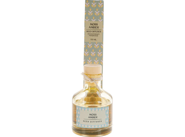 Duftolje 100ml farget glass 9,5 cm 4ass Størrelse med pinner: 7x7x23 cm 