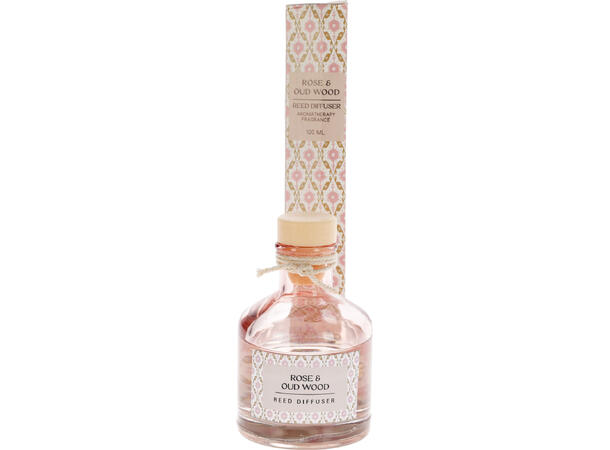 Duftolje 100ml farget glass 9,5 cm 4ass Størrelse med pinner: 7x7x23 cm 