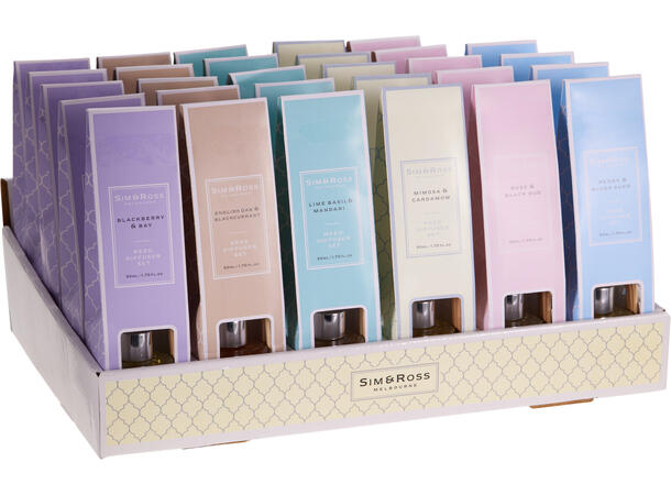 Duftolje 50ml m/5 pinner 6 dufter 30 stk i display 