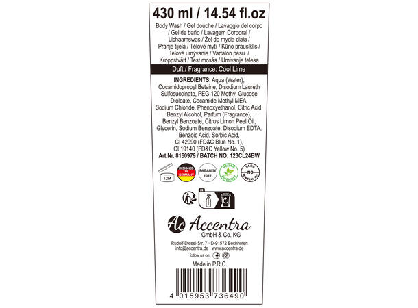 Dusjsåpe 430ml 2ass Forpk 6stk Vegansk Uten parabener/SLES 