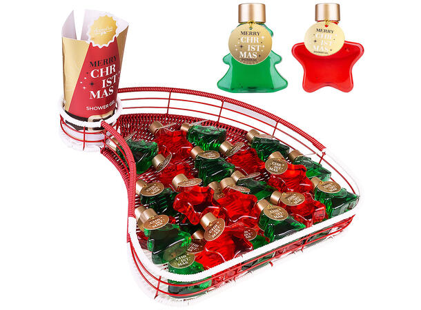 Dusjsåpe juletre stjerne 50ml 2ass Display 30stk Duft: White Tea 