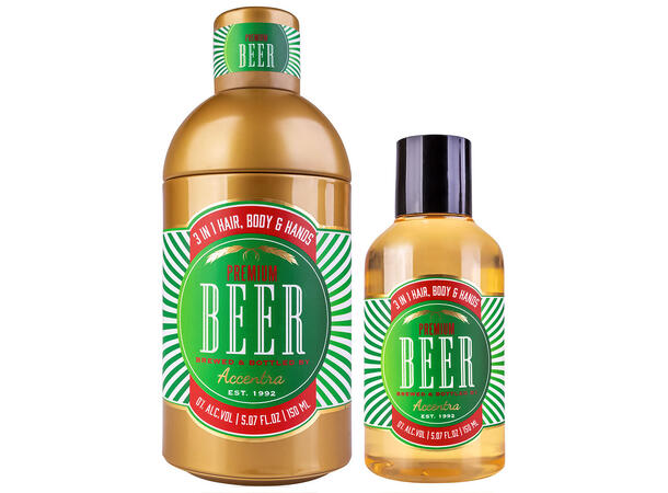 Dusjsåpe og håndsåpe Premium Beer 150ml Vegansk Uten parabener/SLES Metallboks 