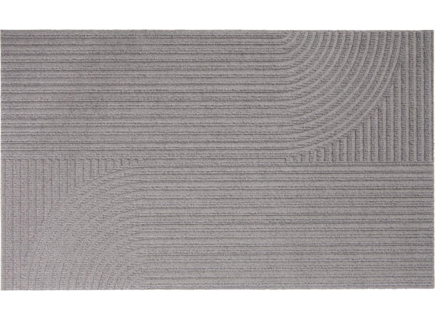 Dørmatte stripet polyester 75x45cm 3ass Gråsort, lys grå, beige 