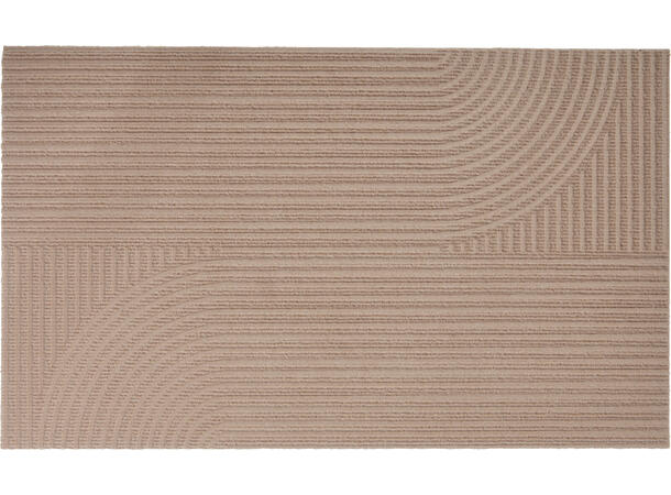 Dørmatte stripet polyester 75x45cm 3ass Gråsort, lys grå, beige 