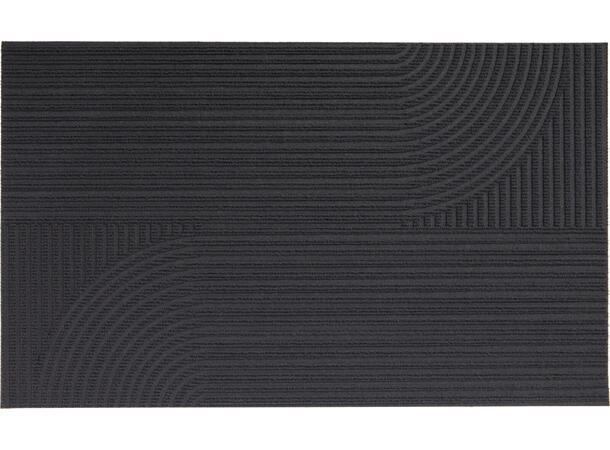 Dørmatte stripet polyester 75x45cm 3ass Gråsort, lys grå, beige 