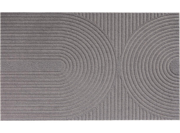 Dørmatte stripet polyester 75x45cm 3ass Gråsort, lys grå, beige 