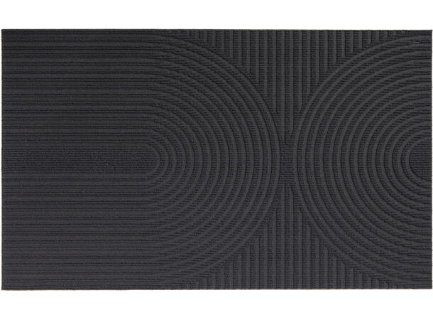 Dørmatte stripet polyester 75x45cm 3ass Gråsort, lys grå, beige 