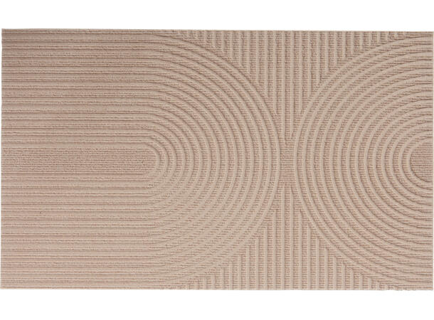 Dørmatte stripet polyester 75x45cm 3ass Gråsort, lys grå, beige 