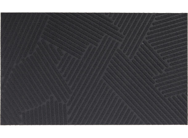 Dørmatte stripet polyester 75x45cm 3ass Gråsort, lys grå, beige 