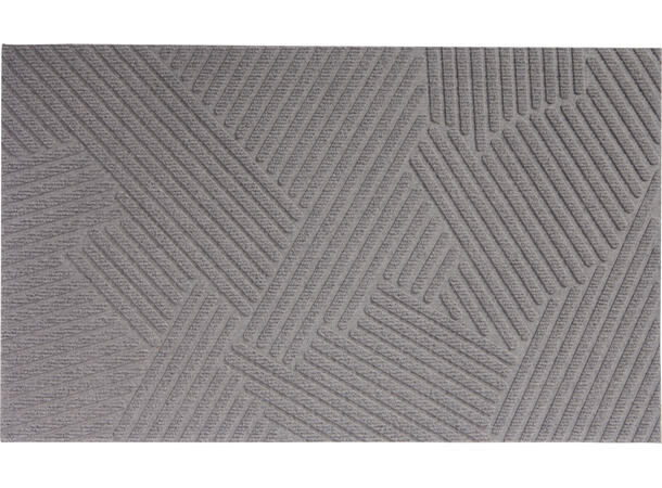 Dørmatte stripet polyester 75x45cm 3ass Gråsort, lys grå, beige 