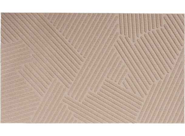 Dørmatte stripet polyester 75x45cm 3ass Gråsort, lys grå, beige 