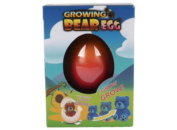 Egg med voksende bamse 6cm 4ass Display 12 stk 
