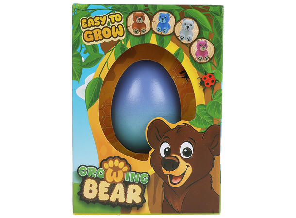 Egg med voksende bamse 6cm 4ass Display 12 stk 