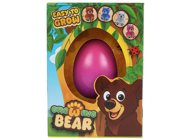 Egg med voksende bamse 6cm 4ass Display 12 stk 