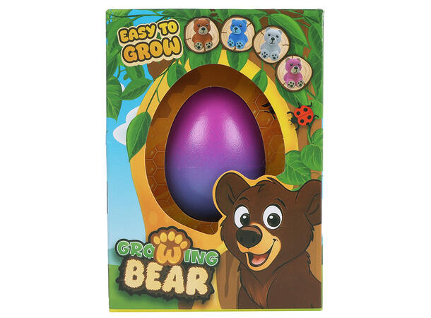 Egg med voksende bamse 6cm 4ass Display 12 stk 