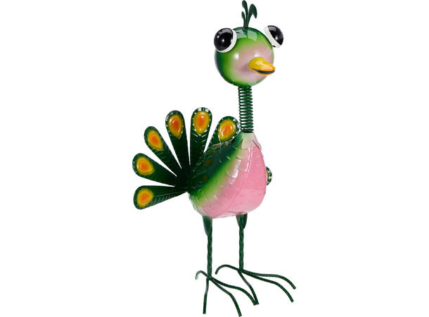 Figur fugl metall 35,5x23,8x56cm 3ass 