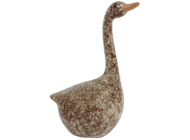 Figur gås brun keramikk 6,5x5,5x12cm 